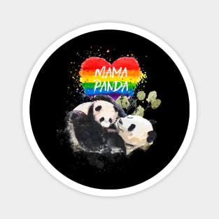 Lgbt Pride Mama Panda Bear Rainbow Love Magnet